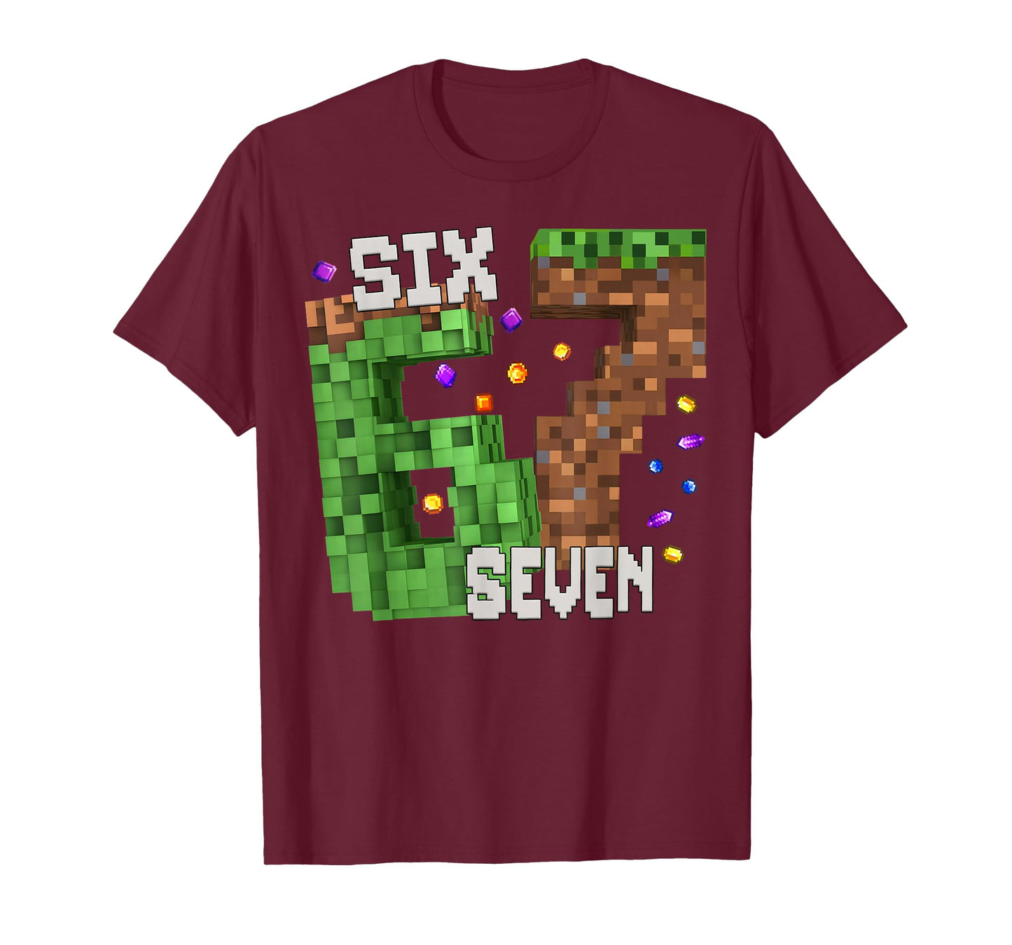 Funny Pixel Six Seven 67 Gamer Birthday for Men Boys Kids T-Shirt