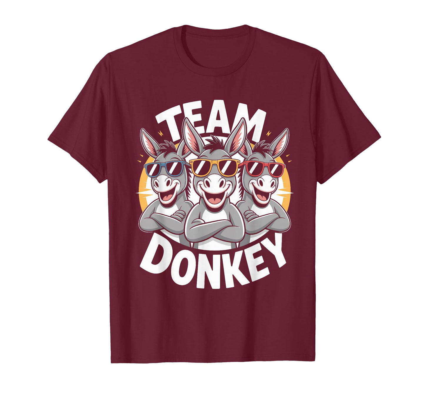 Donkey Team Funny Cartoon HEE-Haw Farm Birthday Party T-Shirt
