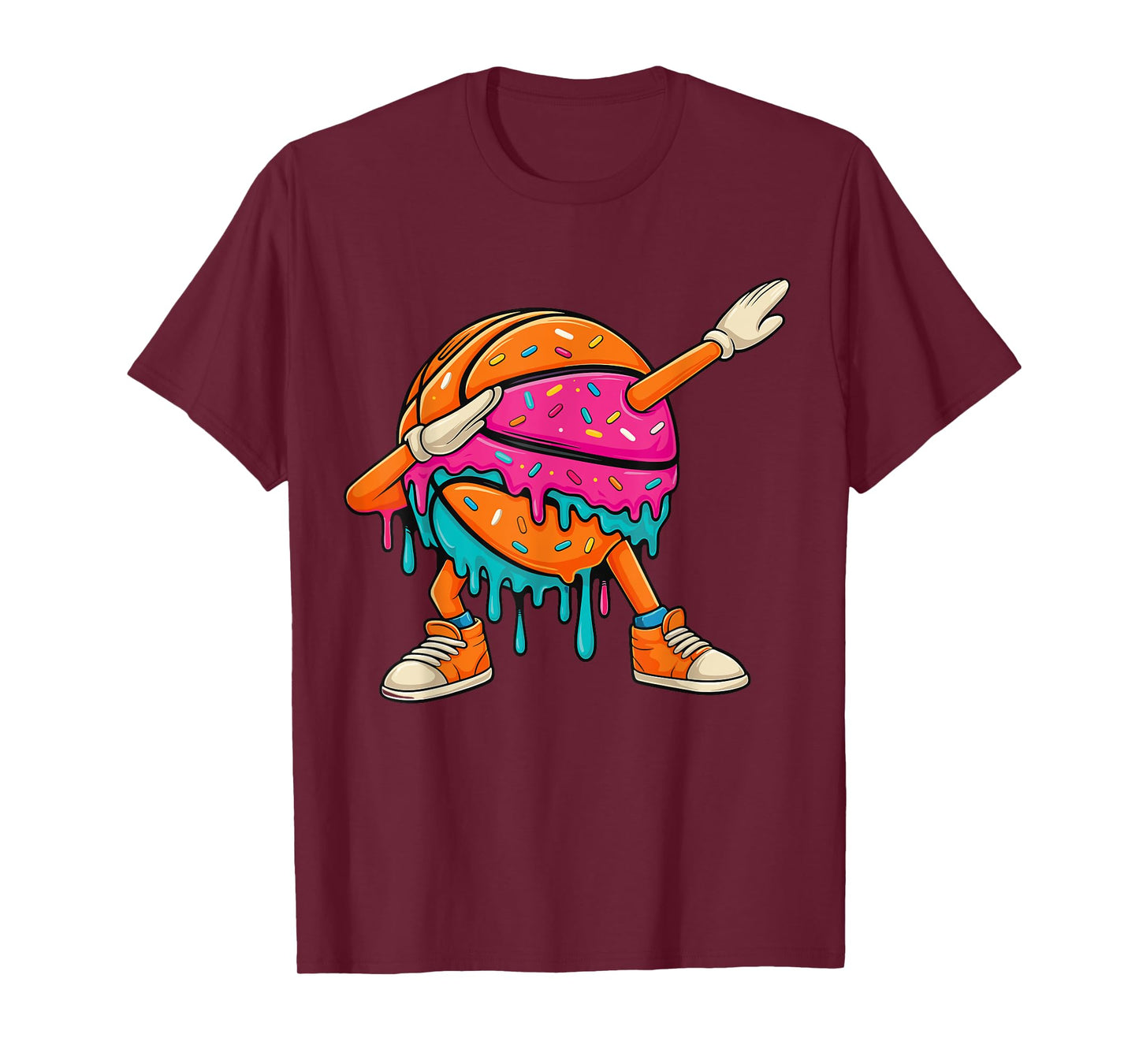 Basketball Drip For Boys Funny Dabbing Basketball Ice Cream T-Shirt