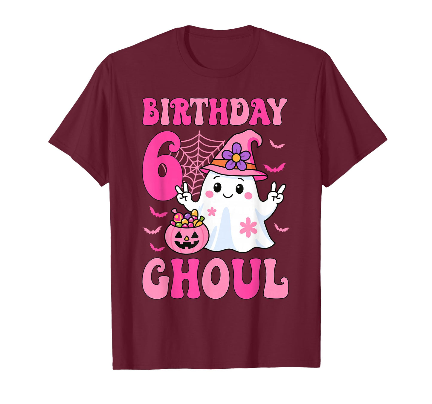 I'm 6 Years Old Girls Cute Ghost It's My 6th Birthday Ghoul T-Shirt