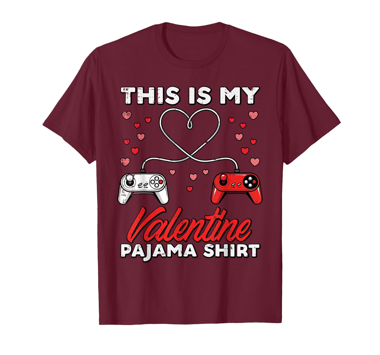 This is My Valentine Pajama Gamer Valentines Day Boys Kids T-Shirt
