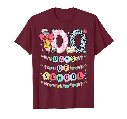 100 Days of School Friendship Bracelets 100 Days Smarter Kid T-Shirt
