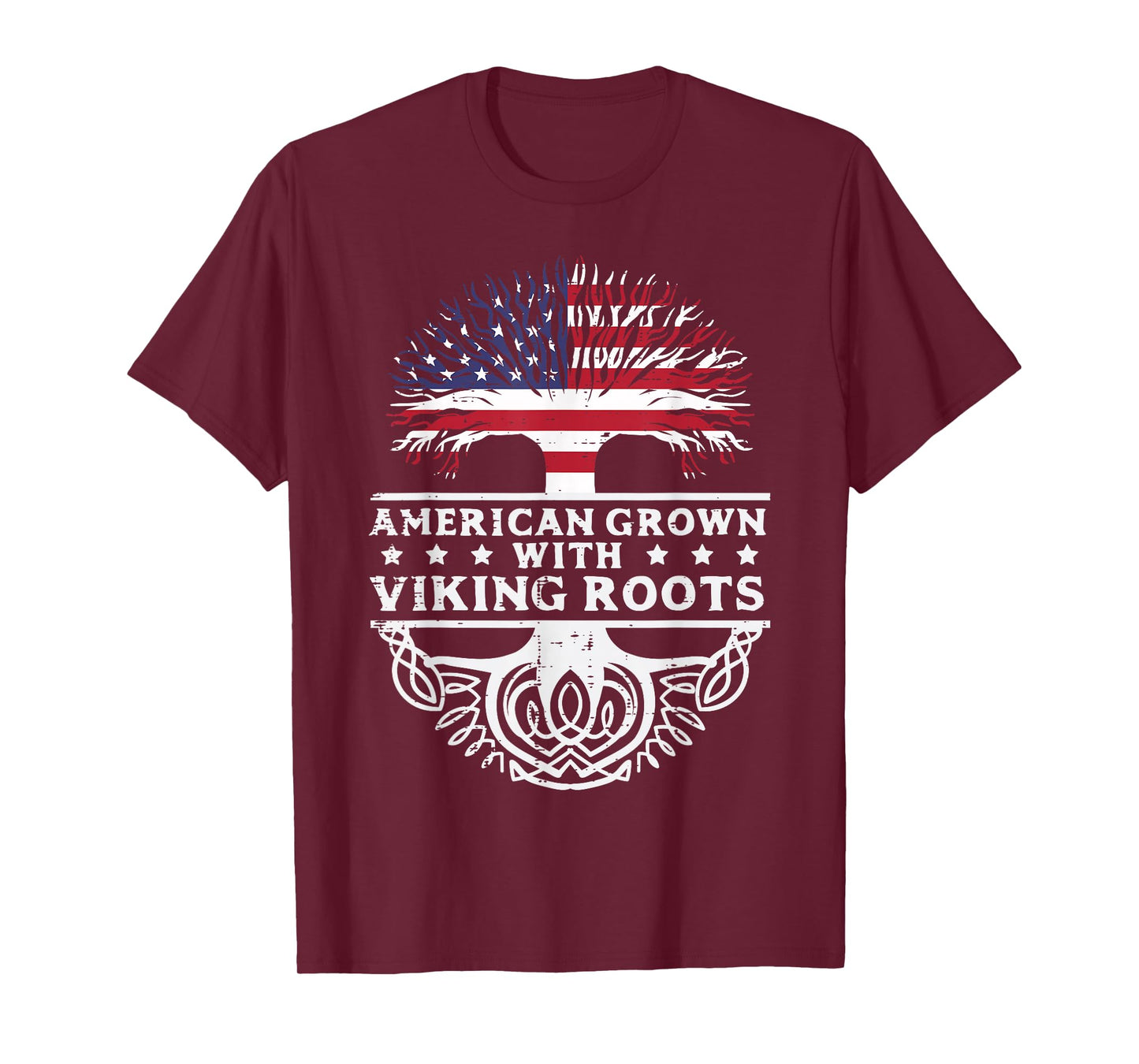 American Grown With Viking Roots US Flag Tree Men Women Kids T-Shirt