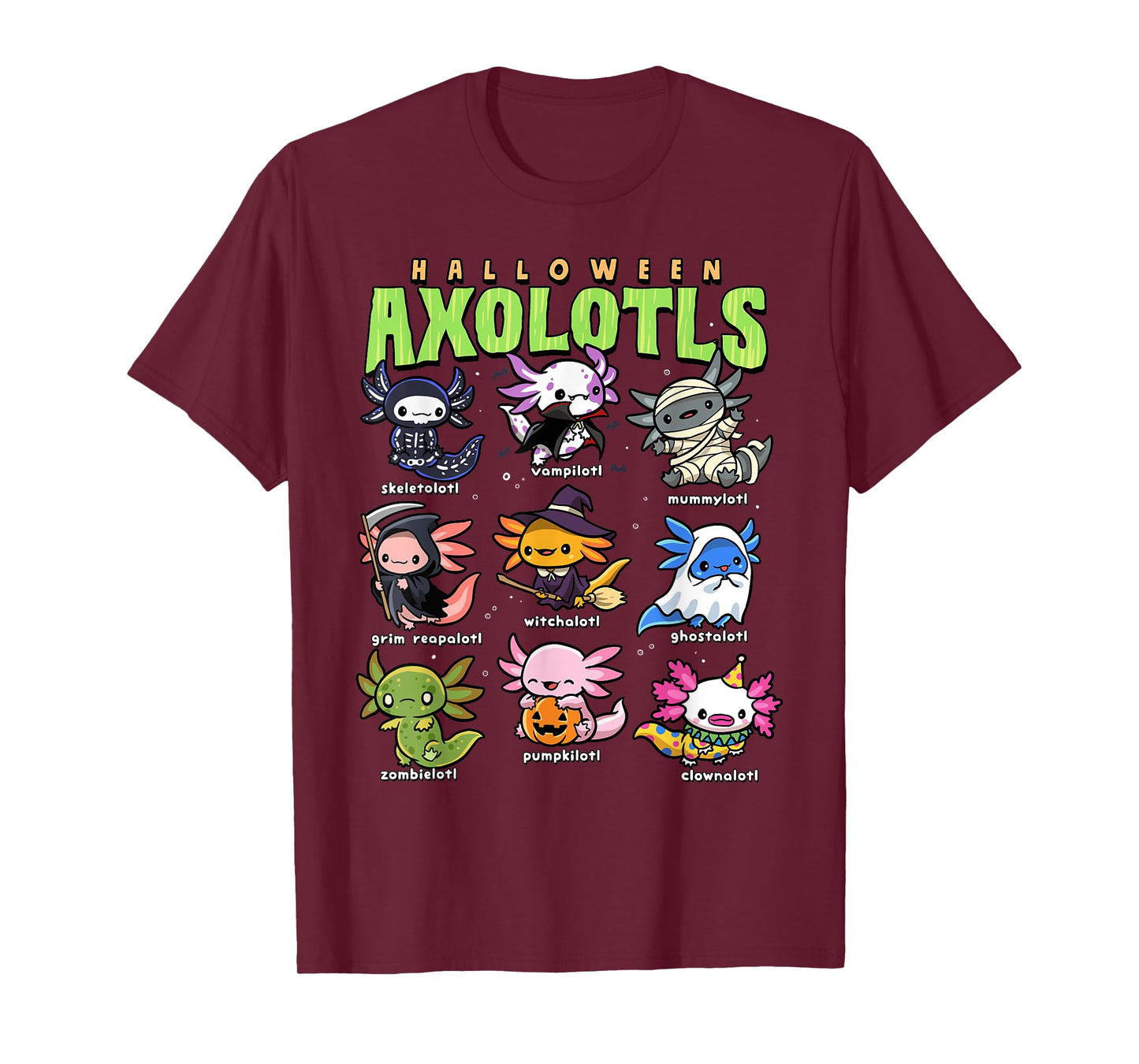 Axolotl Halloween Shirt Creepy Axolotls Trick or Treat Alotl T-Shirt