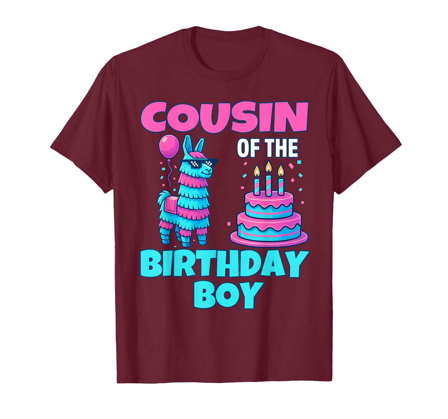 cousin Birthday Boy Llama Pinata Party family mathing women T-Shirt