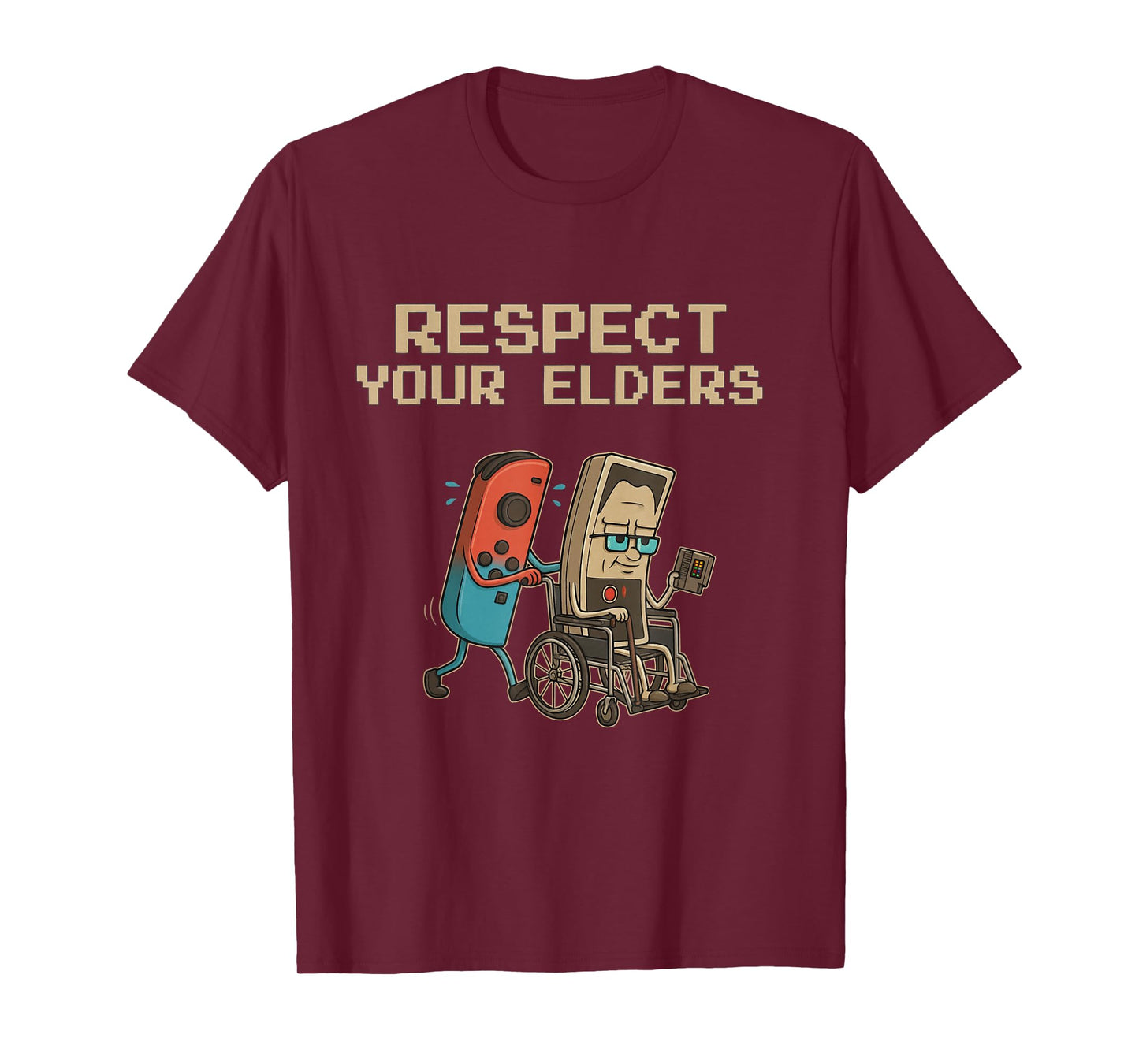 Respect Your Elders Gaming Control Retro Funny Gamer T-Shirt