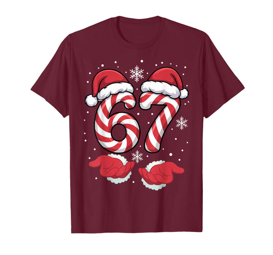 Funny Xmas Viral 67 Candy Canes Santa Funny Holiday Kids T-Shirt