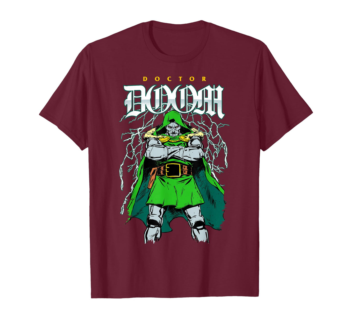 Marvel Doctor Doom with Lightning Background T-Shirt