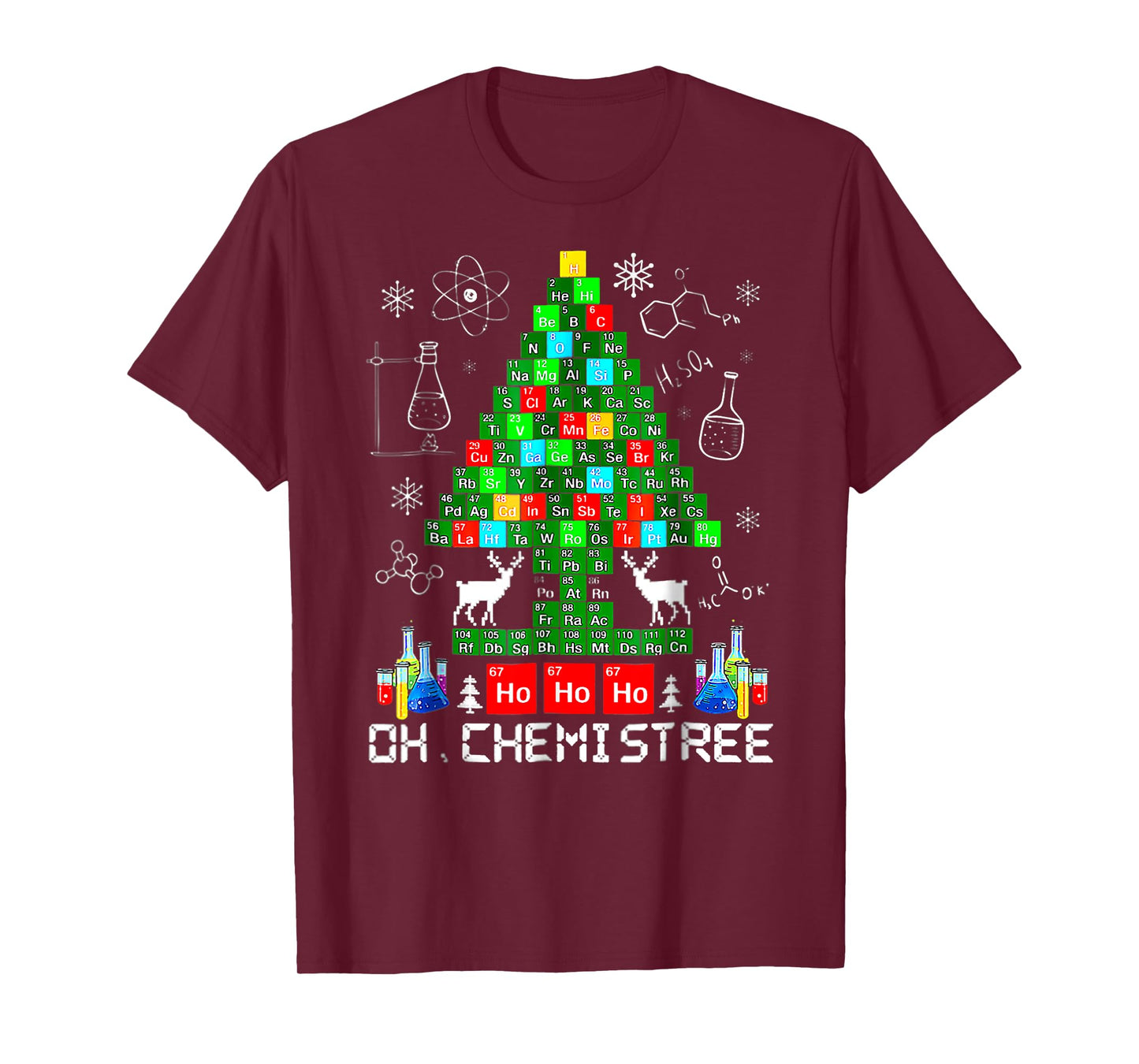 BORN Oh Chemistree Funny Science Christmas Tree Chemistry Chemist T-Shirt