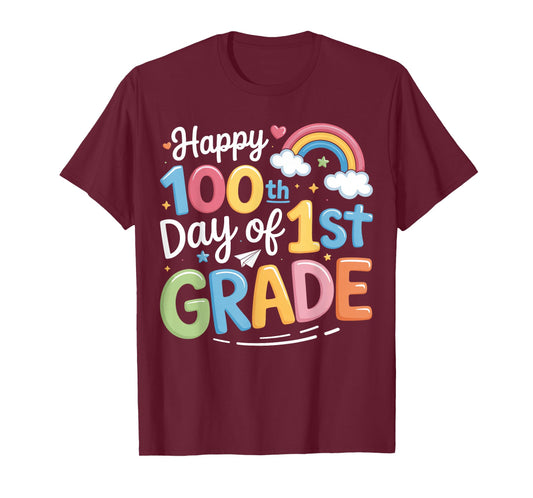 Happy 100th Day of 1st Grade Teacher Boys Girls 100 Days SCH T-Shirt
