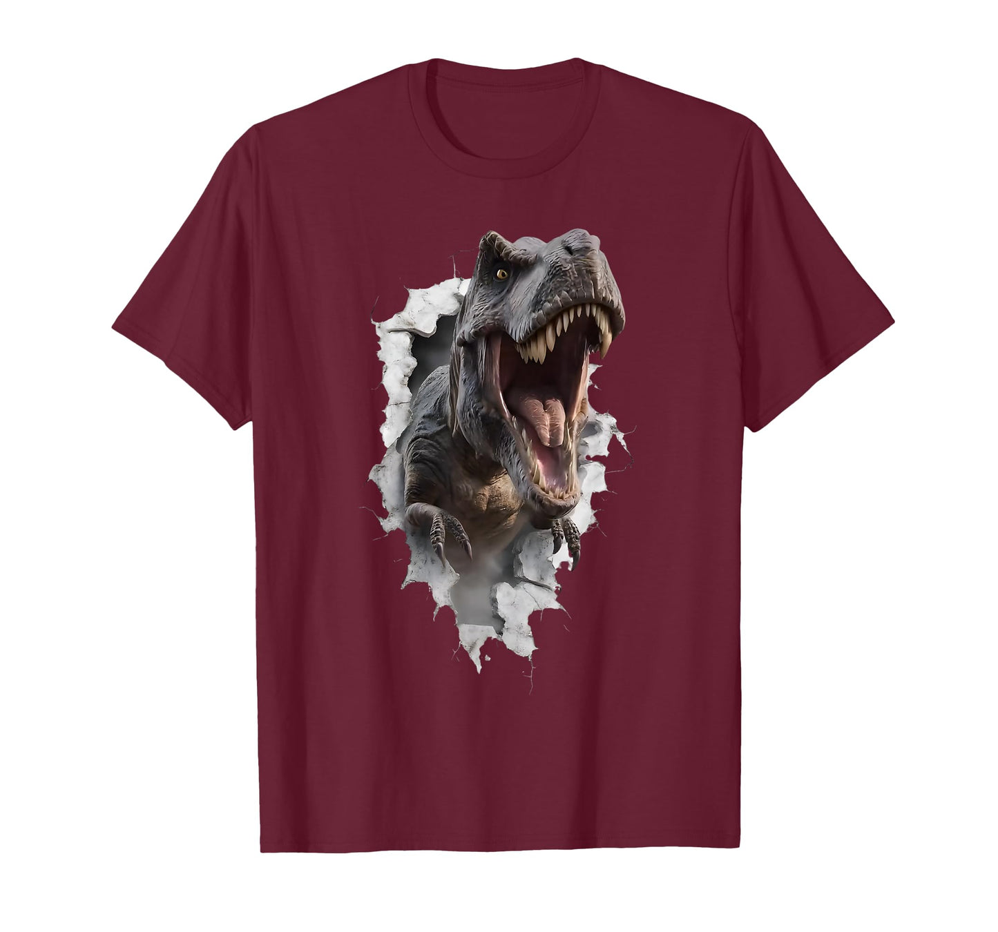 Roaring T-Rex Dinosaur Crashing Through Wall T-Shirt Funny T-Shirt