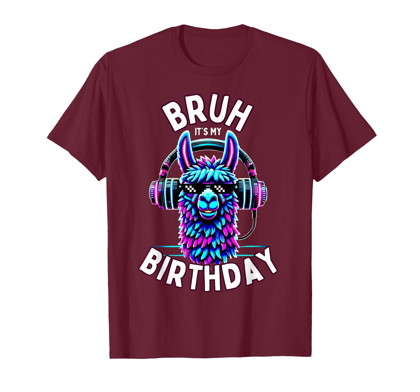 Bruh Its My Birthday Llama Boy Kids Girl Family Funny Party T-Shirt
