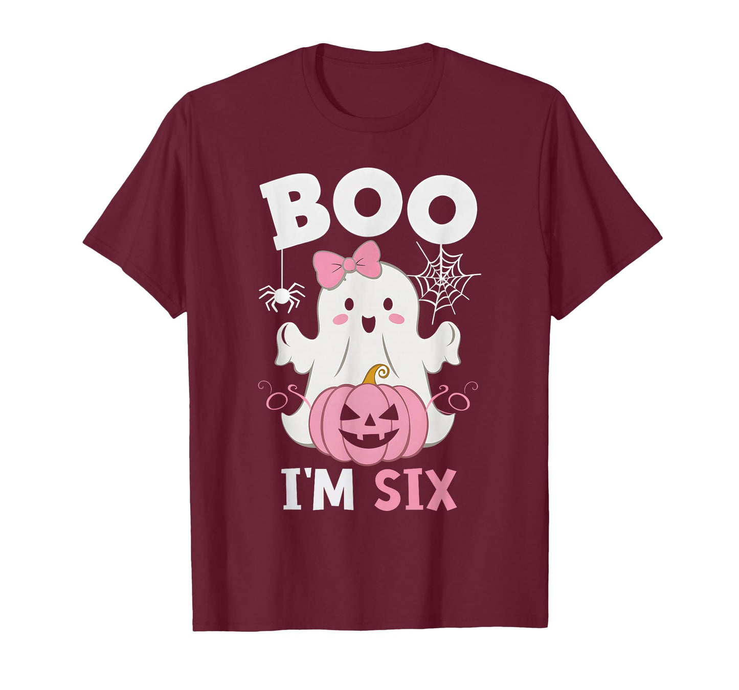 Ghost Boo I'm Six Year 6th Birthday Girls Halloween Groovy T-Shirt