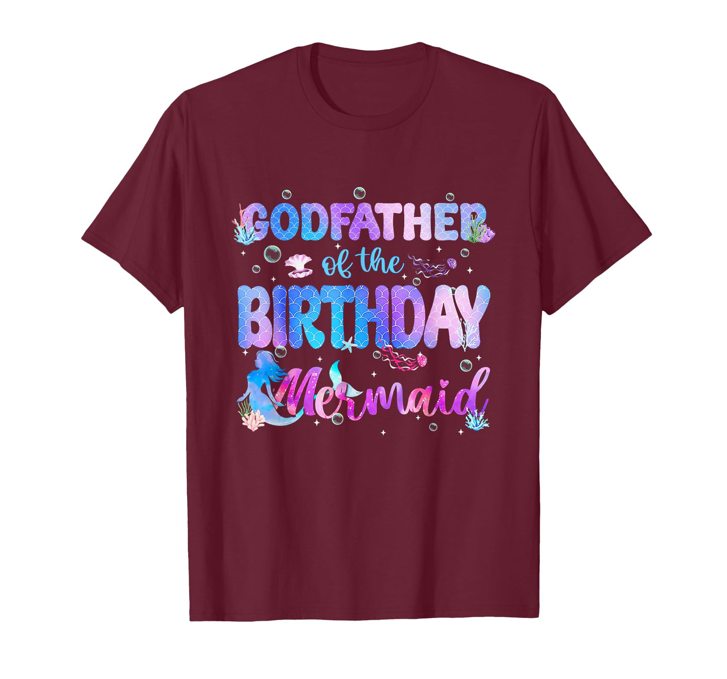 Godfather Of The Birthday Mermaid Family Bday Girl Party T-Shirt