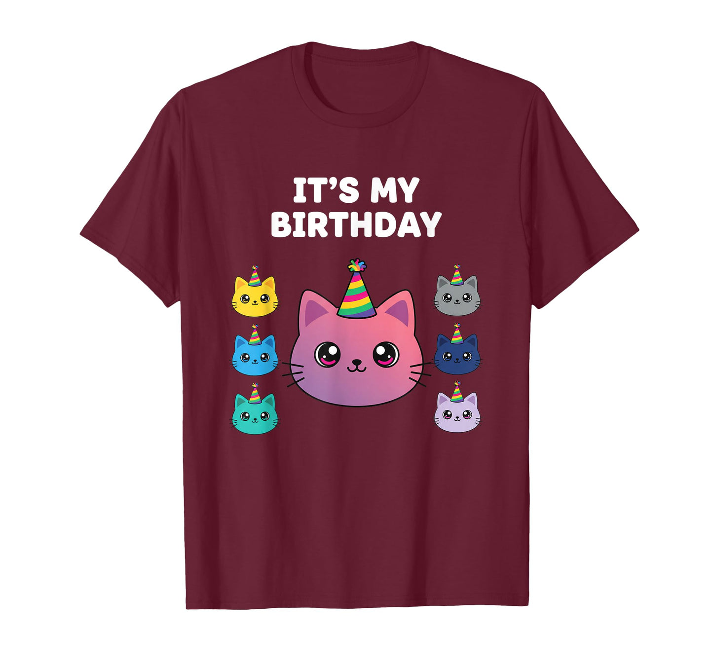 Birthday It's My Birthday Cute Kawaii Cat Party for Kids, Te T-Shirt