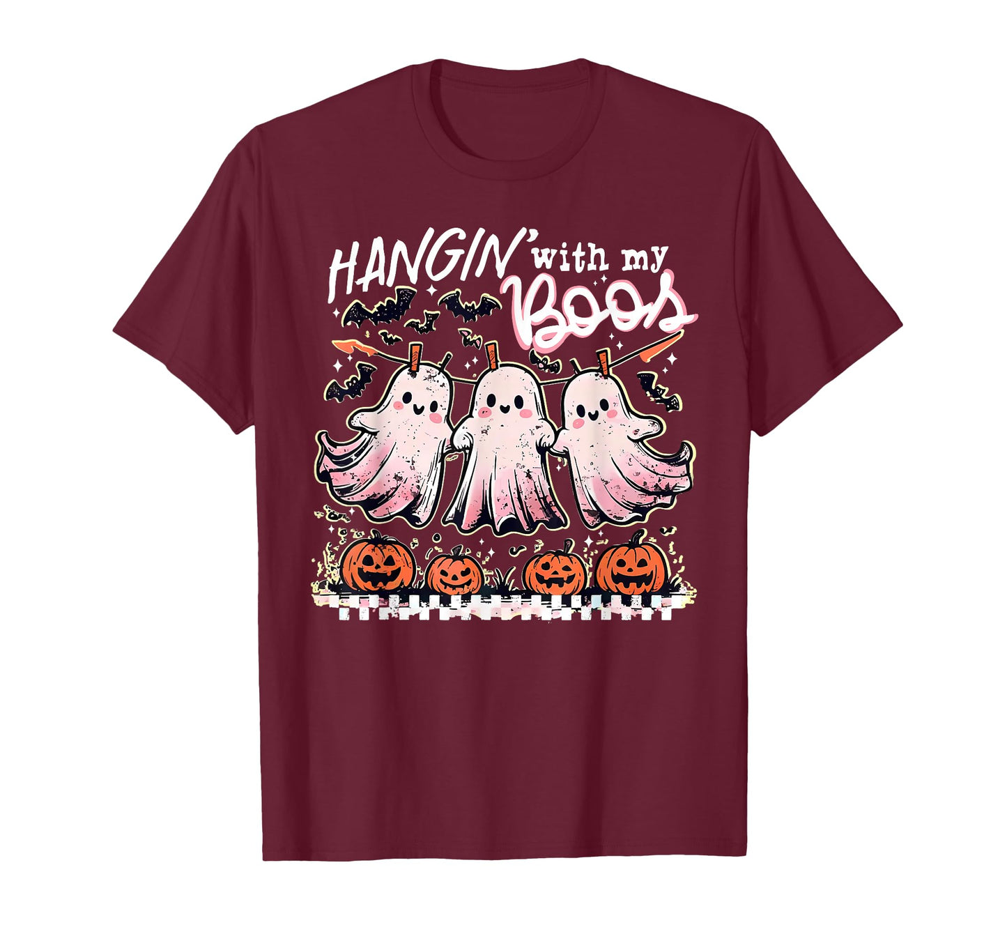 Funny Hanging Ghosts Halloween Hangin’ With My Boos Fall T-Shirt