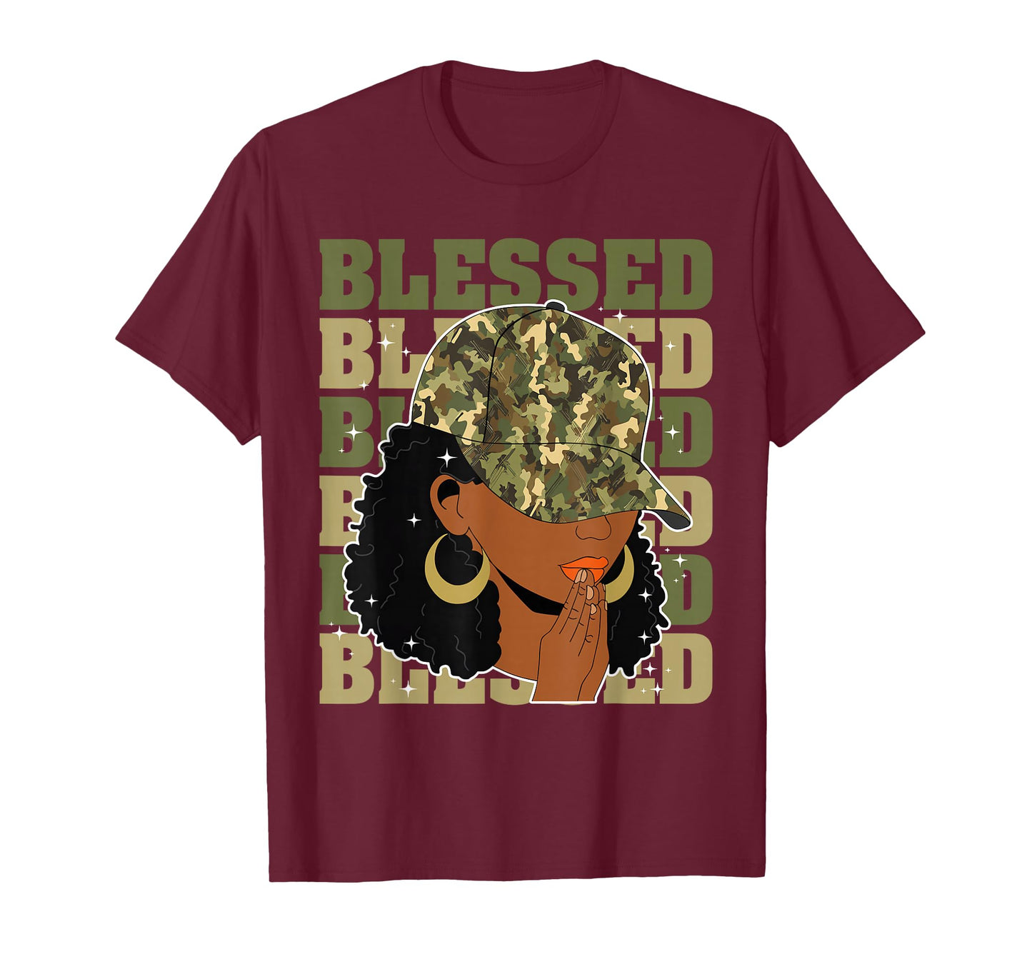 Blessed Black Woman Afro African American Christian Saying T-Shirt