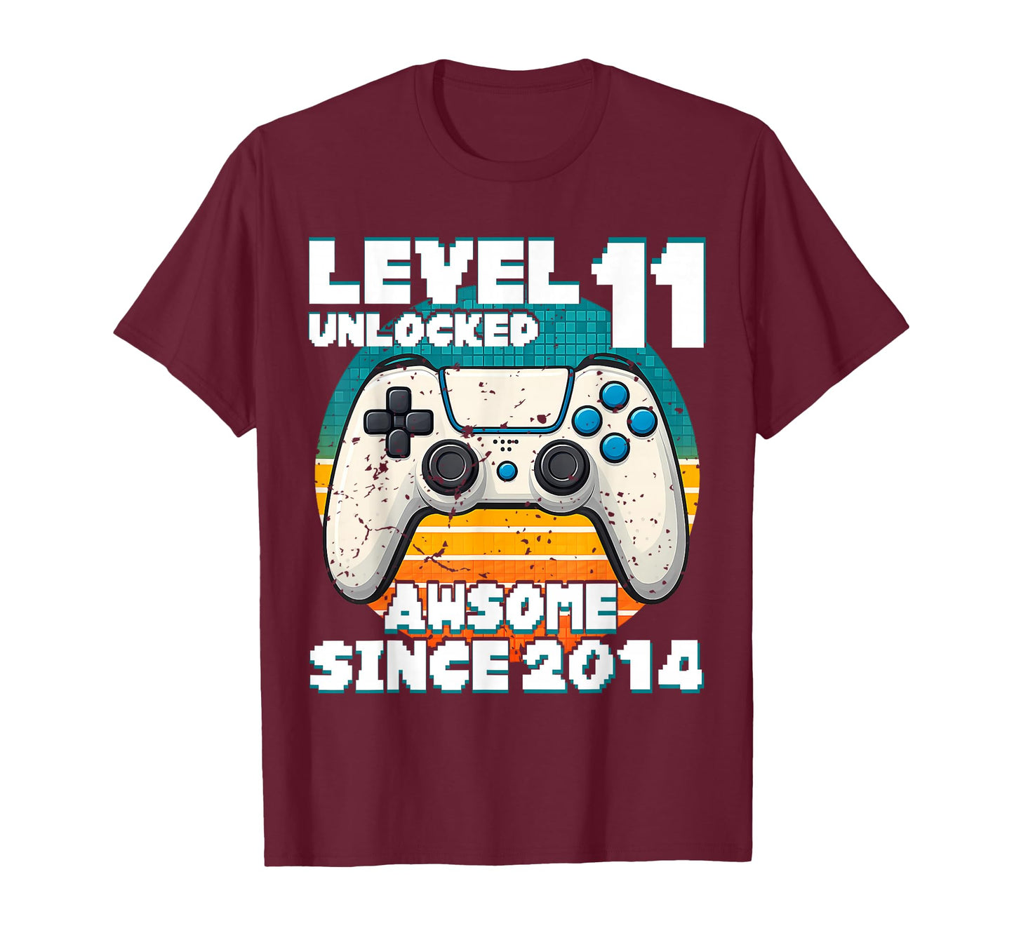 Level 11 Unlocked Awesome Since 2014 Gaming 11th Birthday T-Shirt