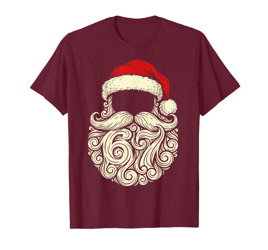 Santa 67 Hidden in Beard Christmas T-Shirt