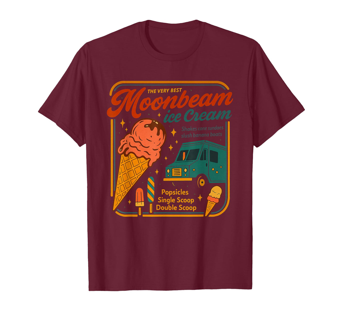 Moonbeam Ice Cream Vintage Retro Funny Dessert Foodie T-Shirt