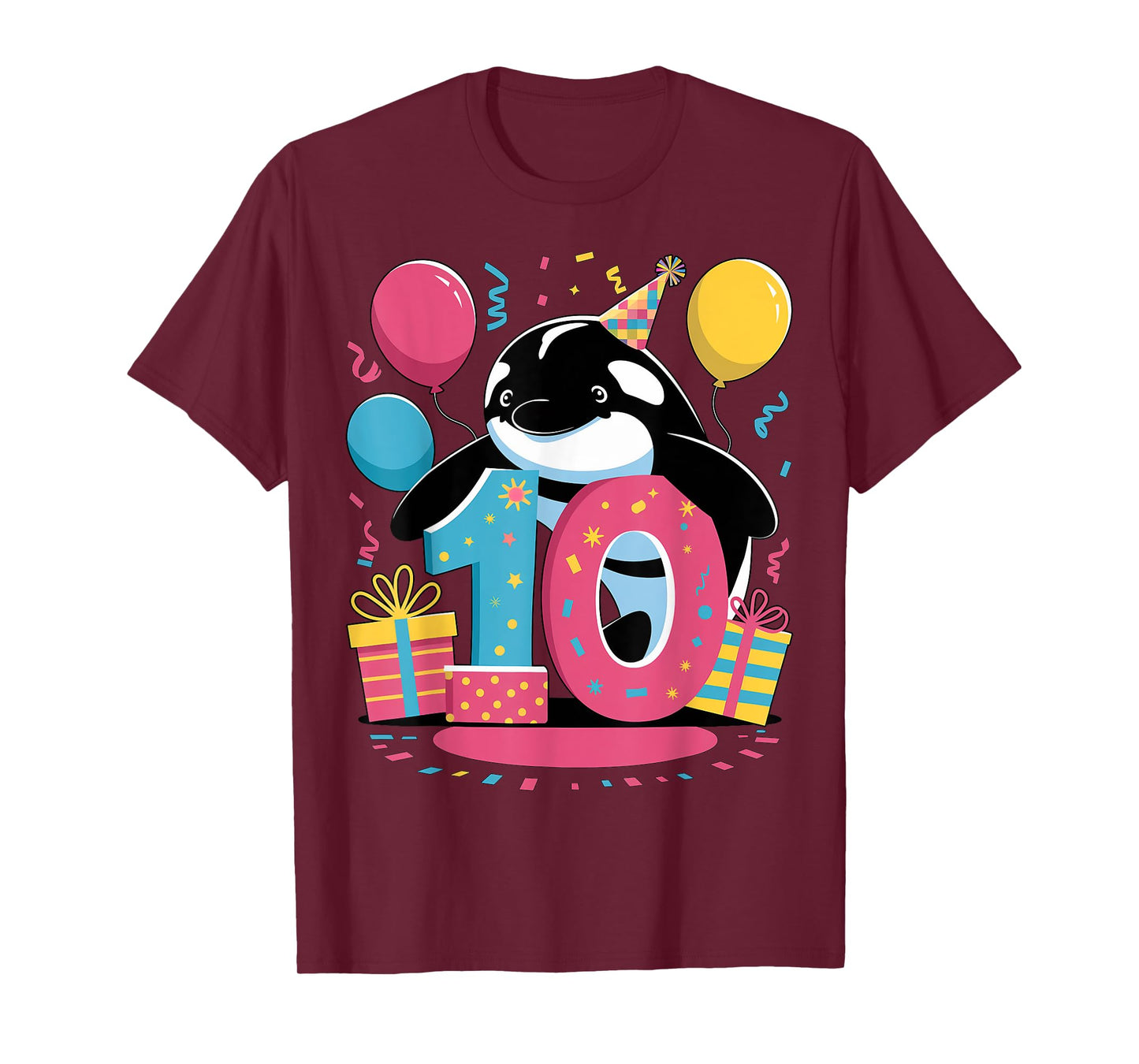 Orca 10th birthday for boy girl 10 years old tenth ten Orca T-Shirt