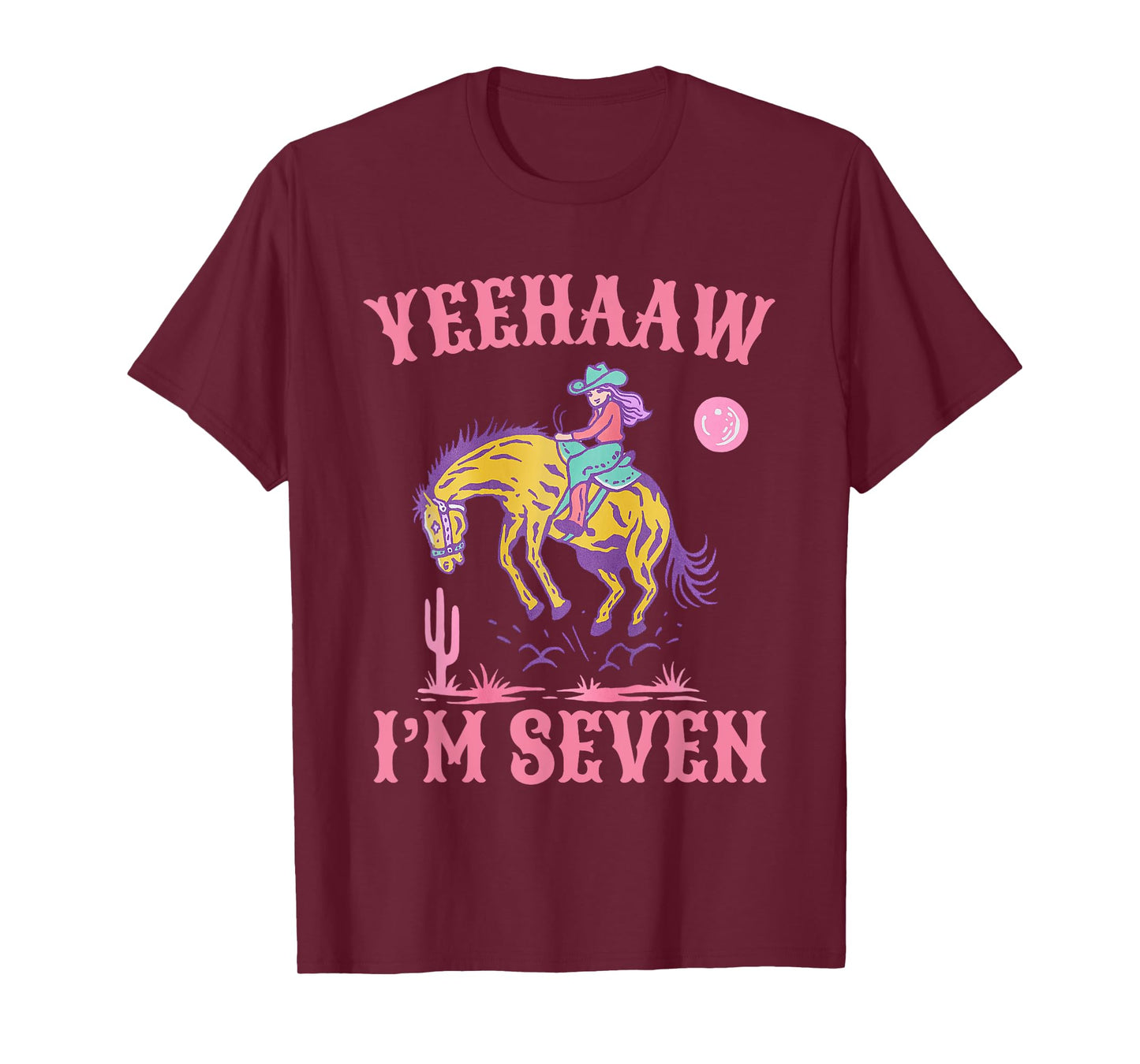 Kids 7 years old Cowgirl Western Rodeo 7th Birthday girl T-Shirt