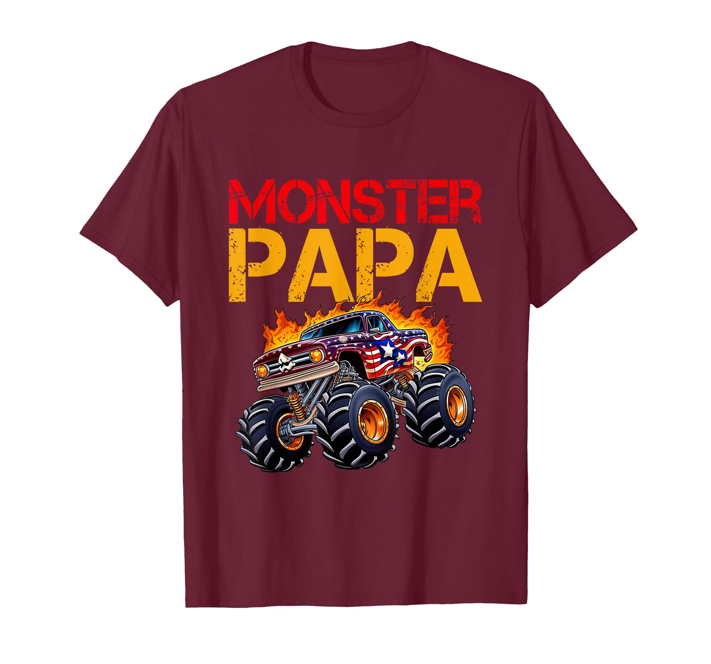 Monster Truck Papa Father's Day Dad Men T-Shirt