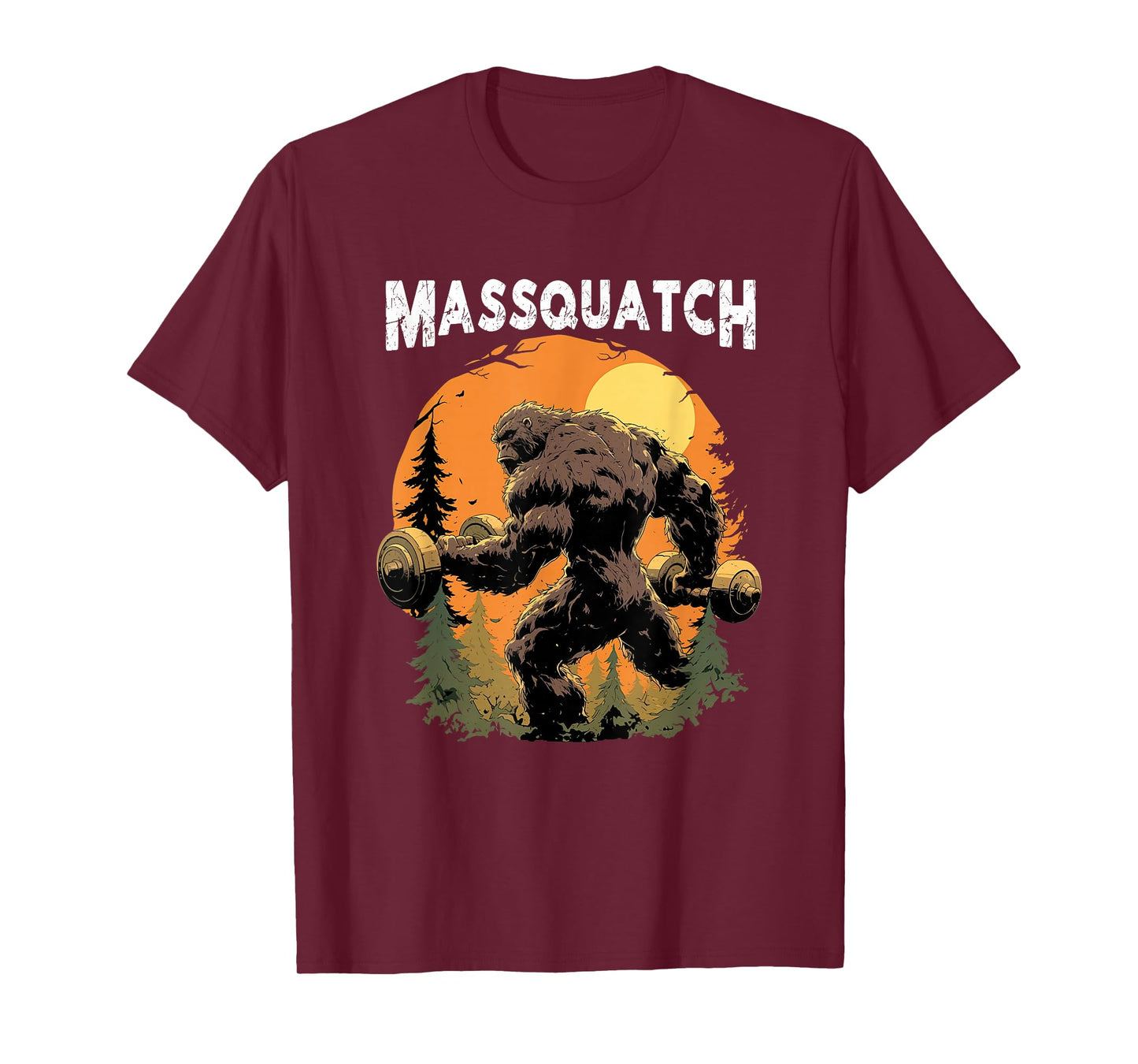 Hairy Animal Workout Merch Bigfoot Massquatch Funny Sasquatch Workout Gym Weightlifter T-Shirt