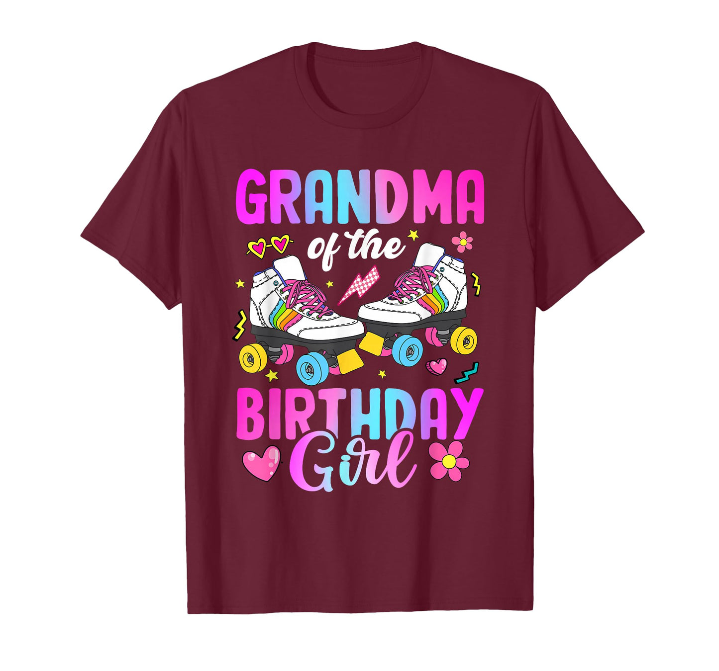 Grandma Of The Birthday Girl Rolling Skate Bday Family T-Shirt