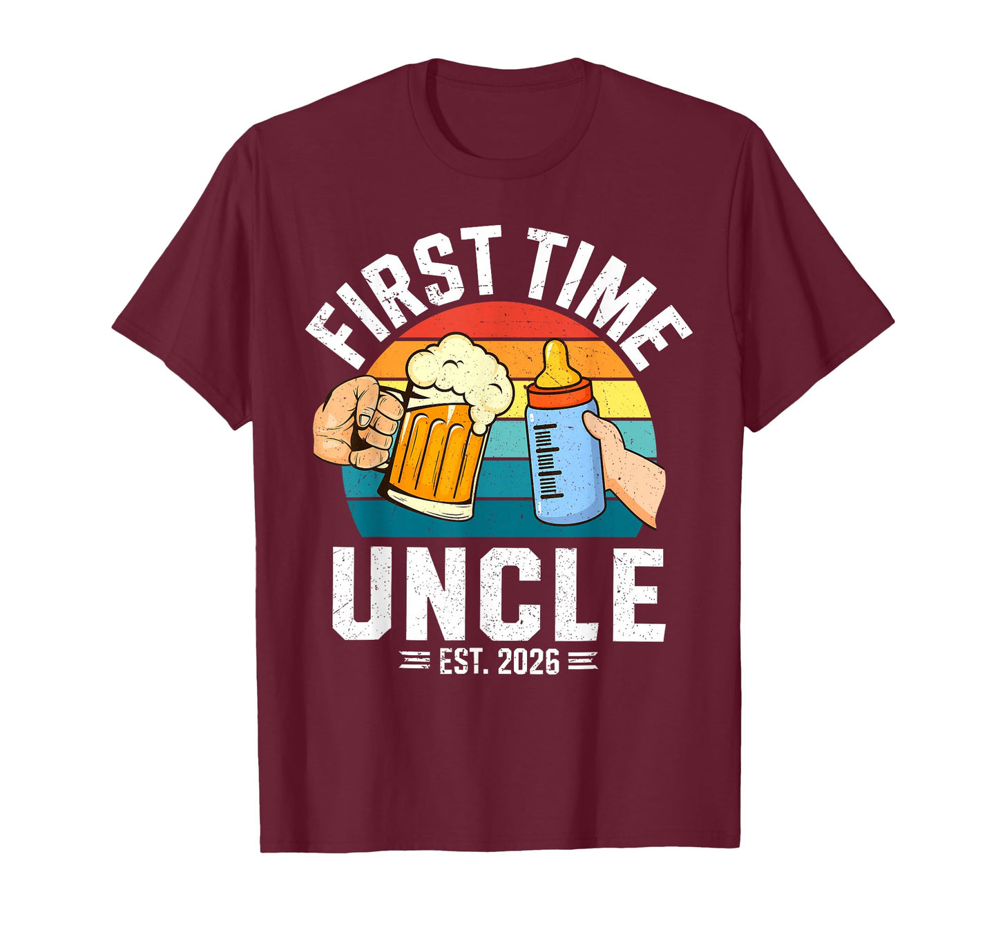 First Time Uncle Est 2026 Baby Announcement Great New Uncle T-Shirt