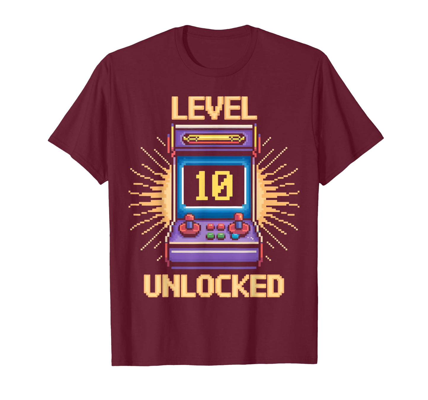 Level 10 Unlock Birthday Gamer 10 Year Old Video Game Arcade T-Shirt