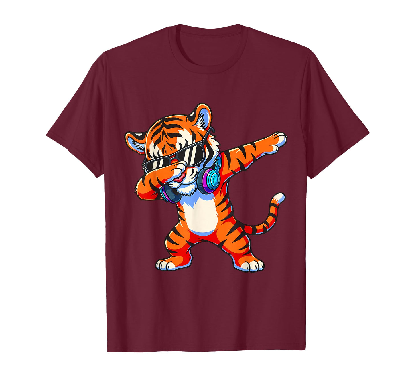 Funny Dabbing Tiger Kids Toddler Boys Girls Animal Lover T-Shirt
