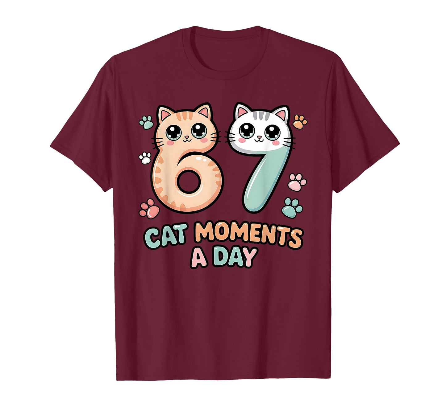 Kawaii Cat Six Seven Alpha Gen Slang 67 Cat Moments A Day T-Shirt