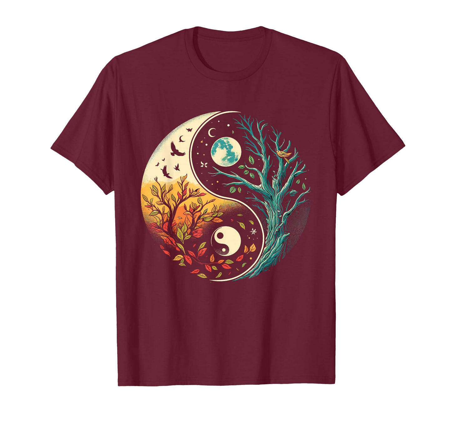 Yin Yang Tree Japanese Buddhist Zen T-Shirt