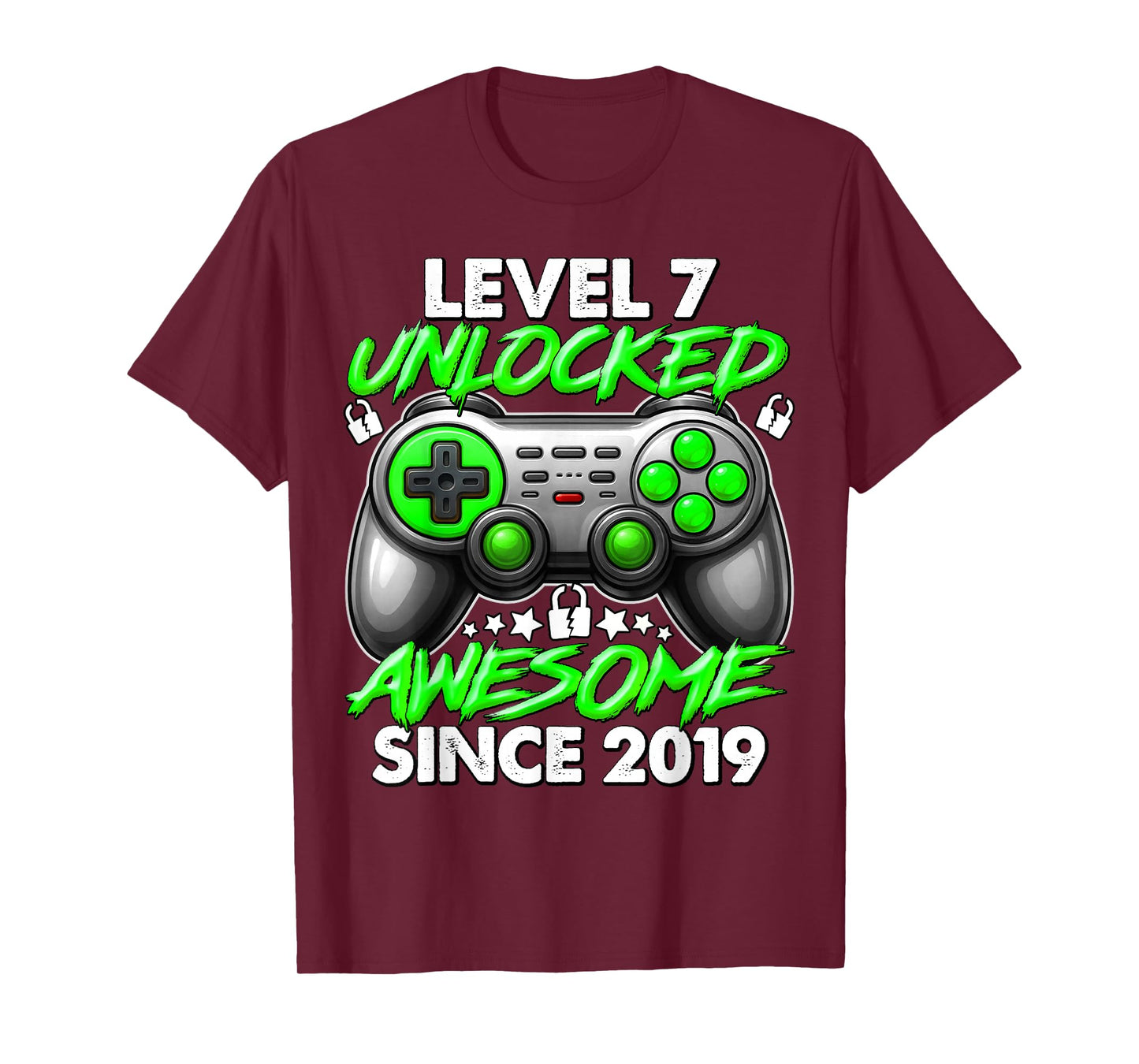 Level 7 Unlocked 7 Year Old Gifts for Boys 7th Birthday Boy T-Shirt