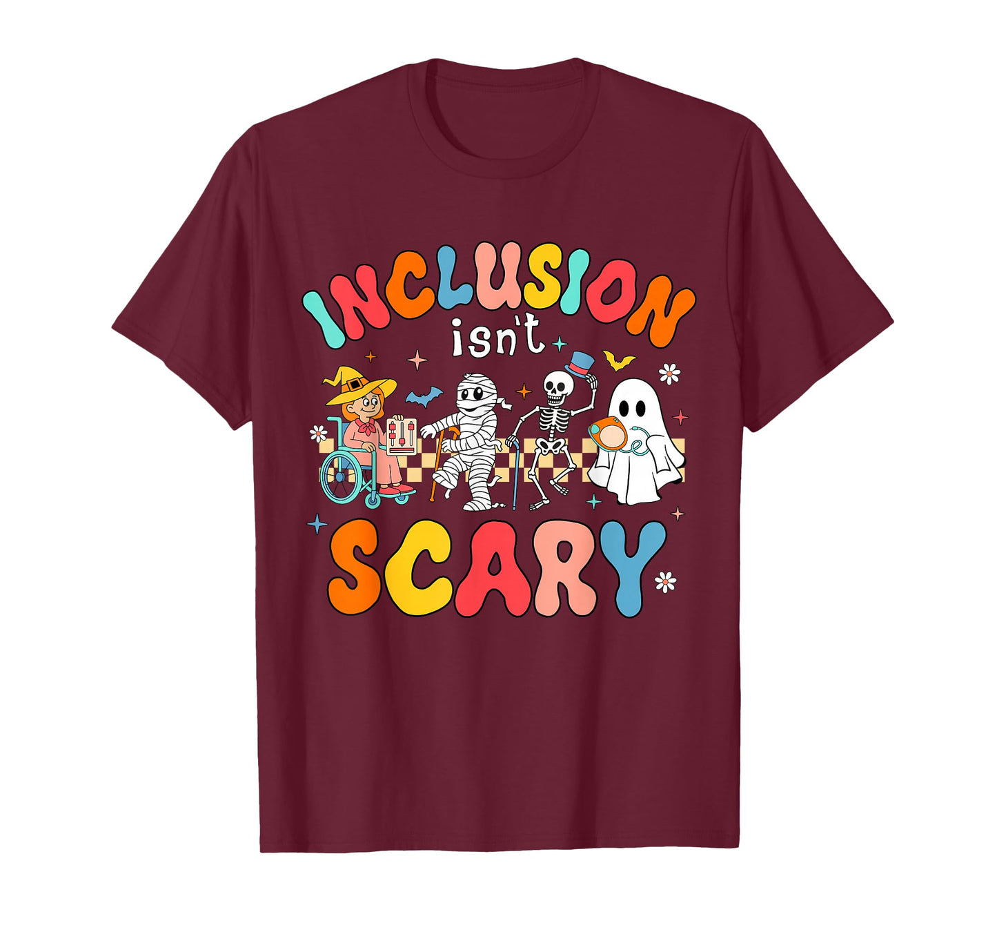 Inclusion Isn't Scary Ghost Mummy Halloween SLP Sped Teacher T-Shirt