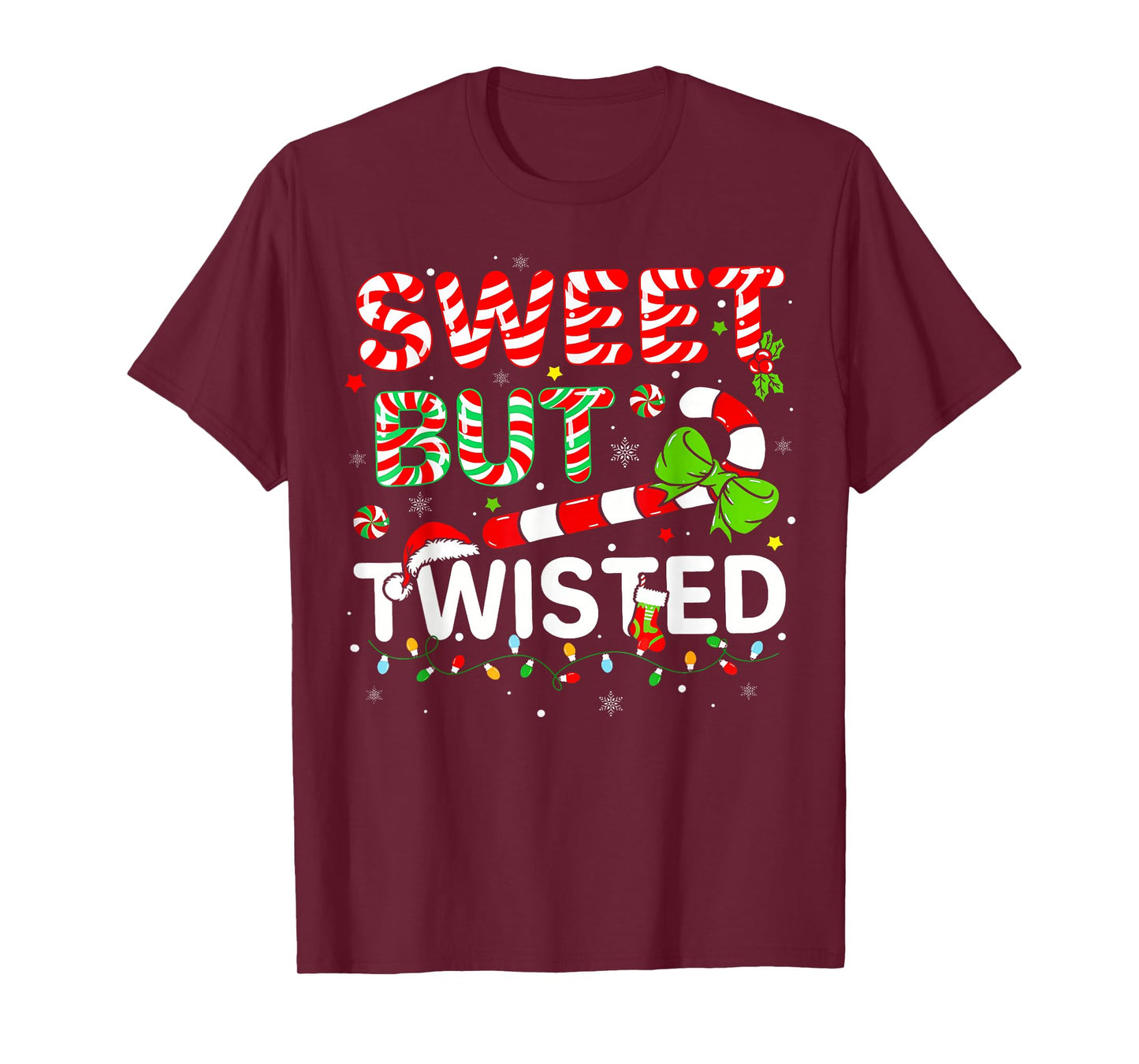 Sweet But Twisted Funny Christmas Candy Cane Xmas Holiday T-Shirt