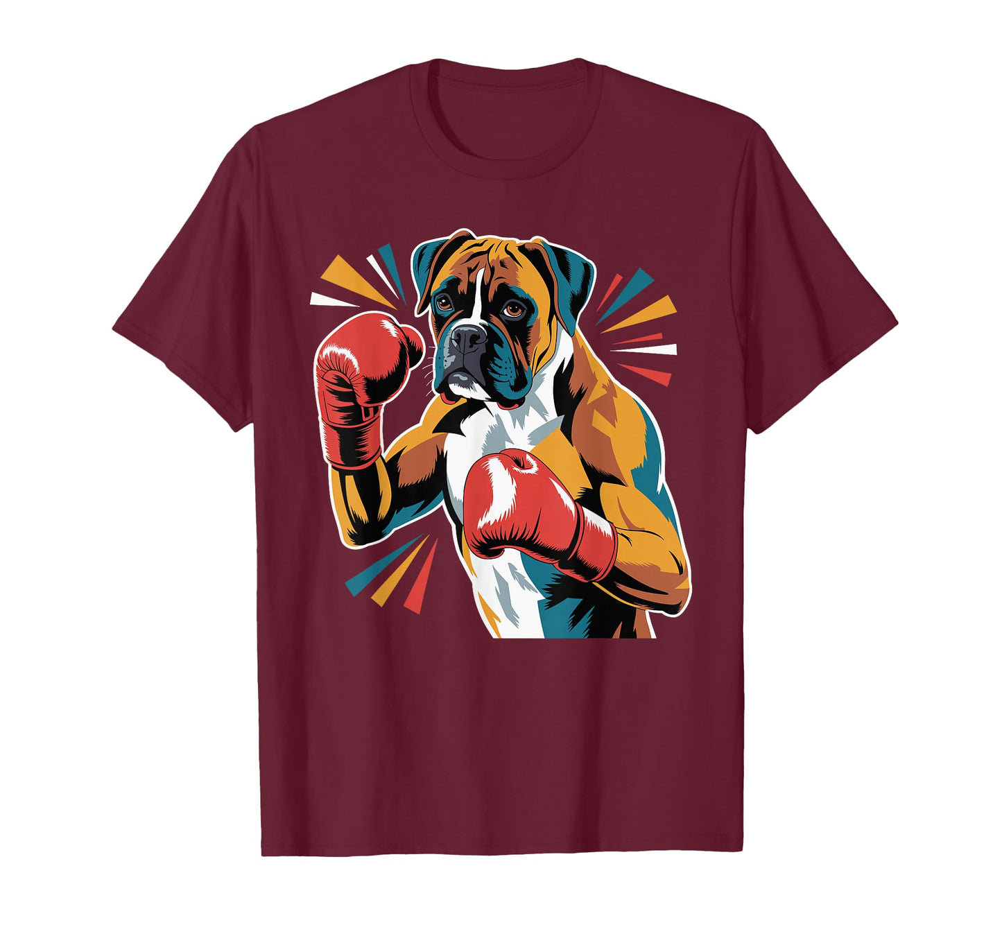 Colorful Funny Boxing Dog Lovers Kickboxing Boxer Training T-Shirt