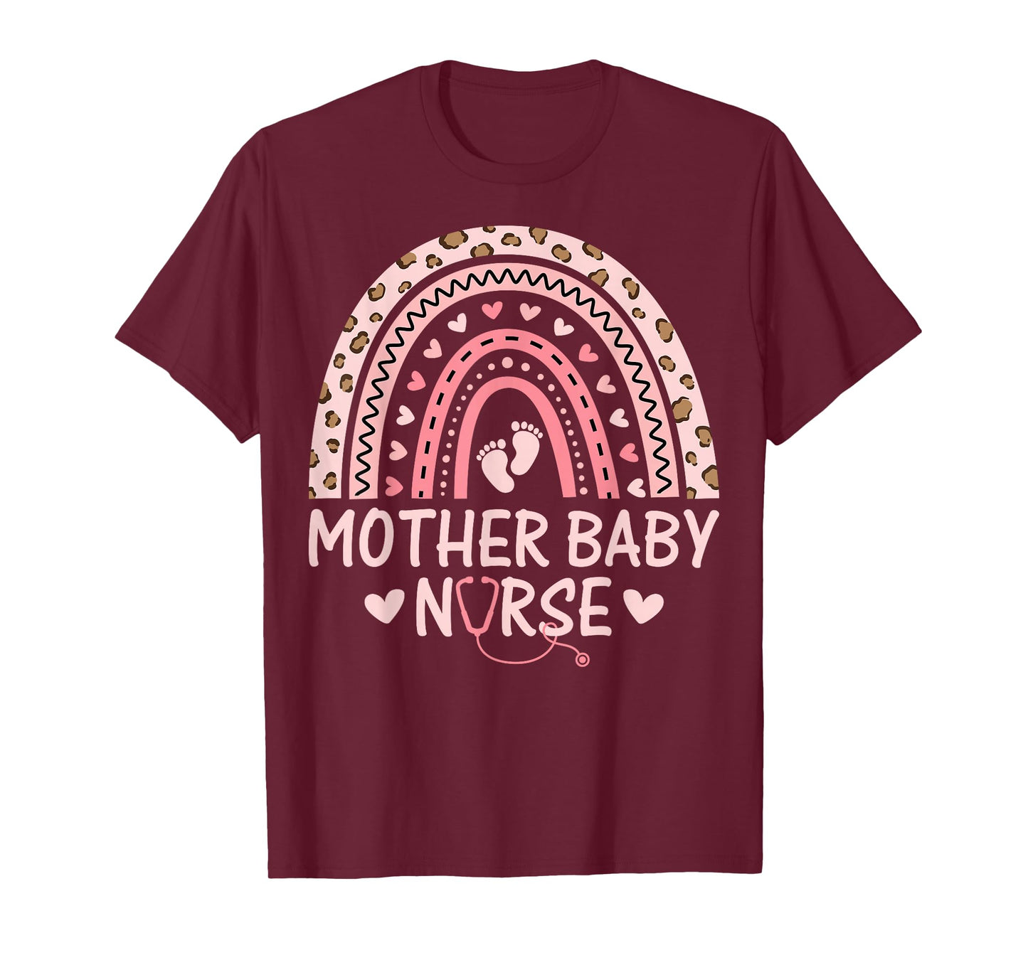 Mother Baby Nurse - Boho Rainbow Postpartum Nurse T-Shirt