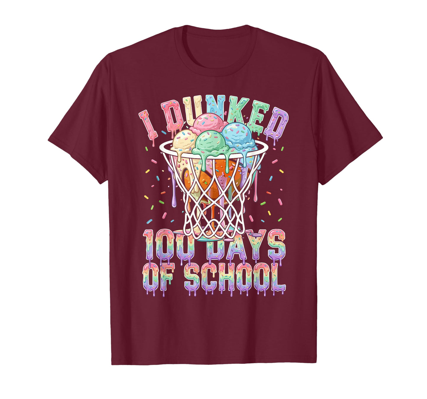 100 Days of School Basketball for Boys Kids 100th Day T-Shirt