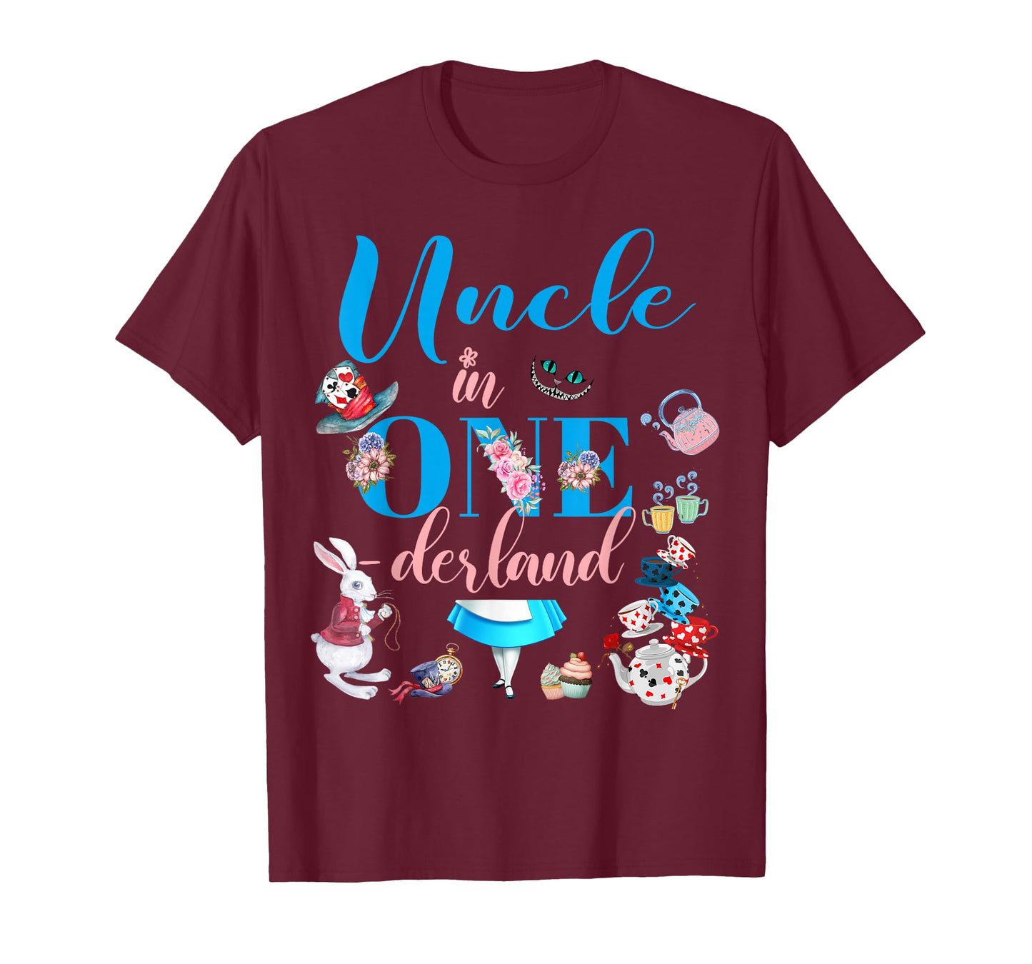 Alice in ONEderland Family Uncle Of The Birthday Girl T-Shirt