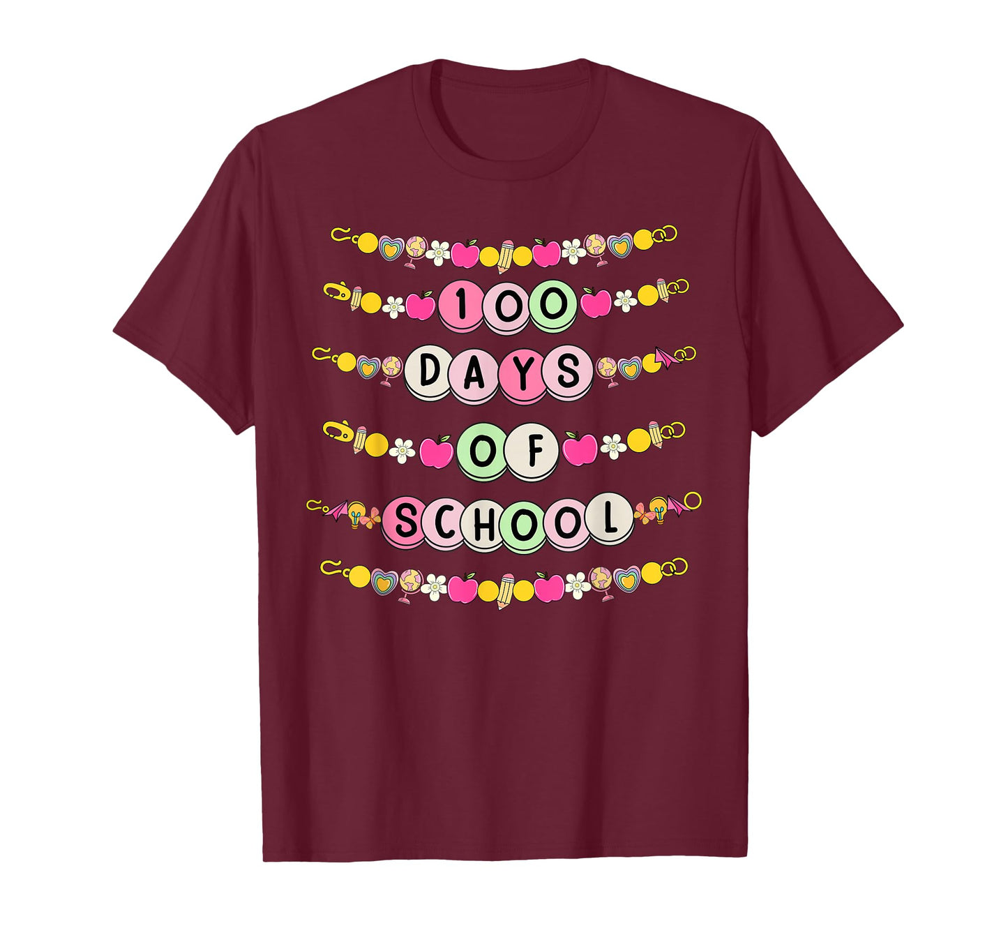 100 Days of School Friendship Bracelets 100 Days Smarter Kid T-Shirt