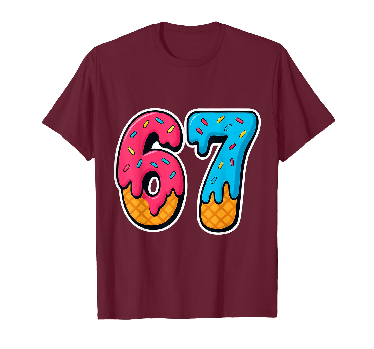 67 Ice Cream Drip Funny Six Seven Gen Alpha Meme Slang T-Shirt