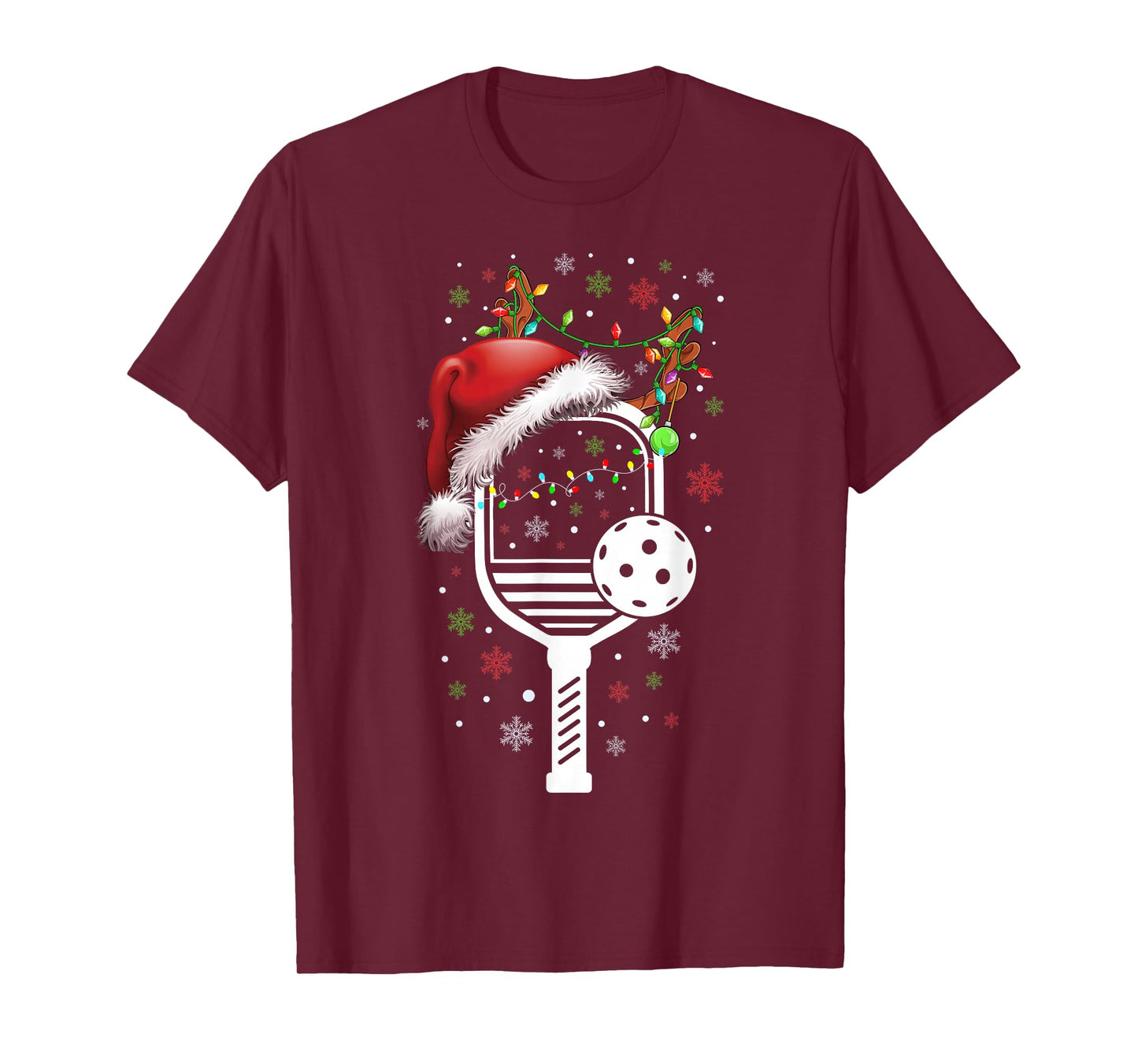 Pickleball Player Christmas Holiday Reindeer Xmas Women Men T-Shirt