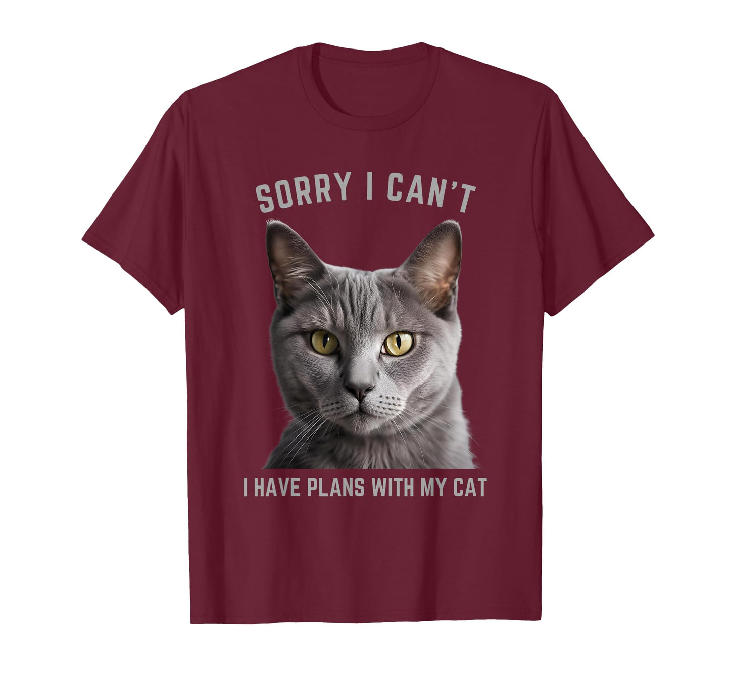 Sorry I Can't I Have Plans with My Cat - Gray Cat T-Shirt