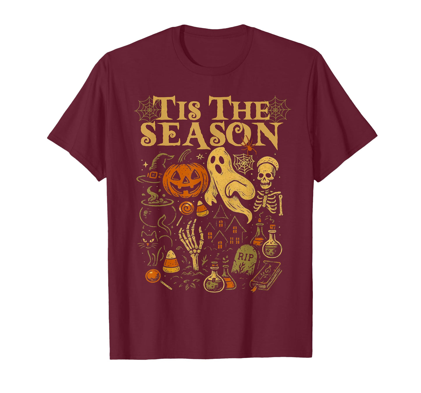 Tis The Season Retro Halloween Spooky Season Fall Boo Ghost T-Shirt