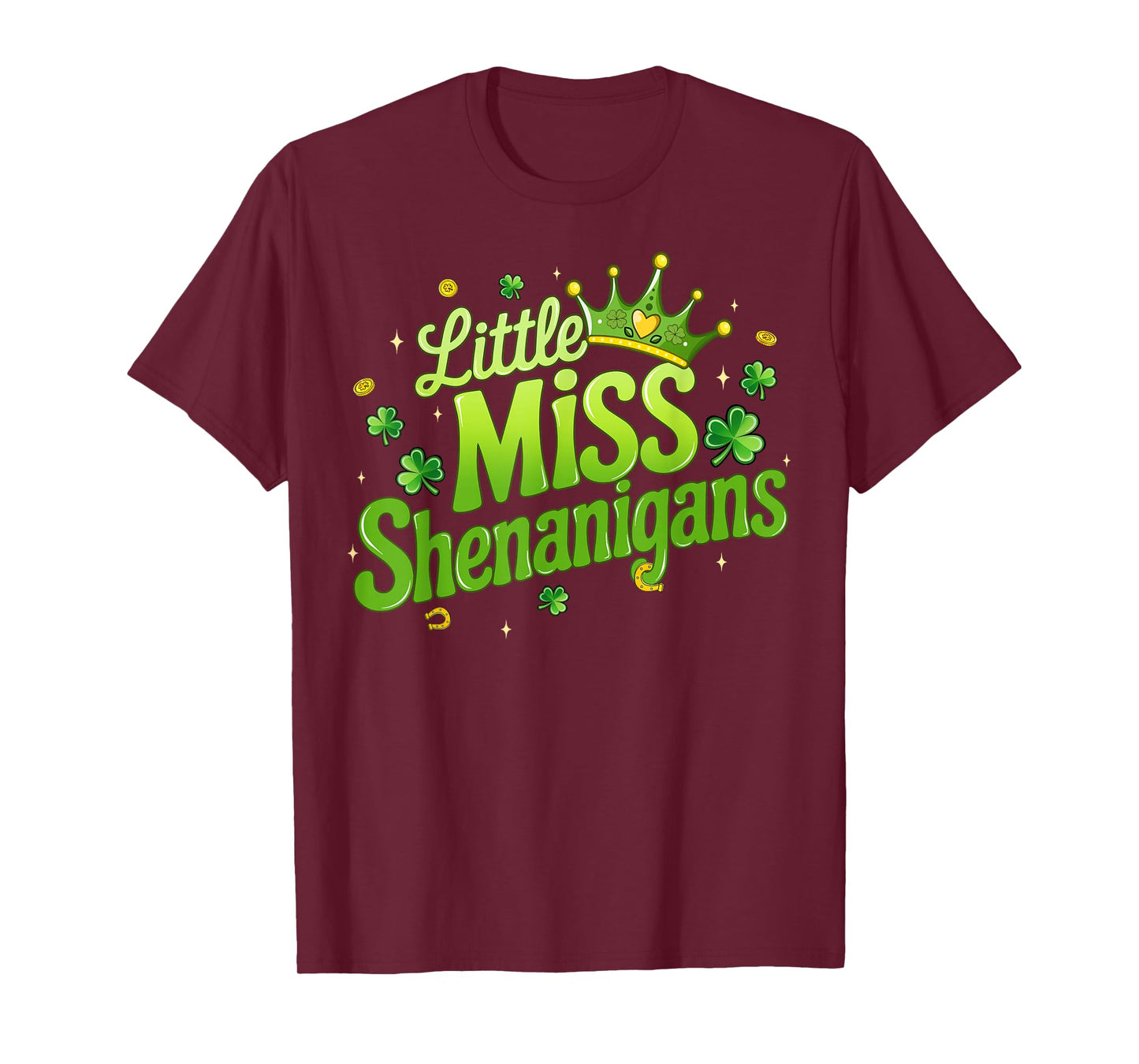 St Patricks Day Shirt for Girls Kids Little Miss Shenanigans T-Shirt