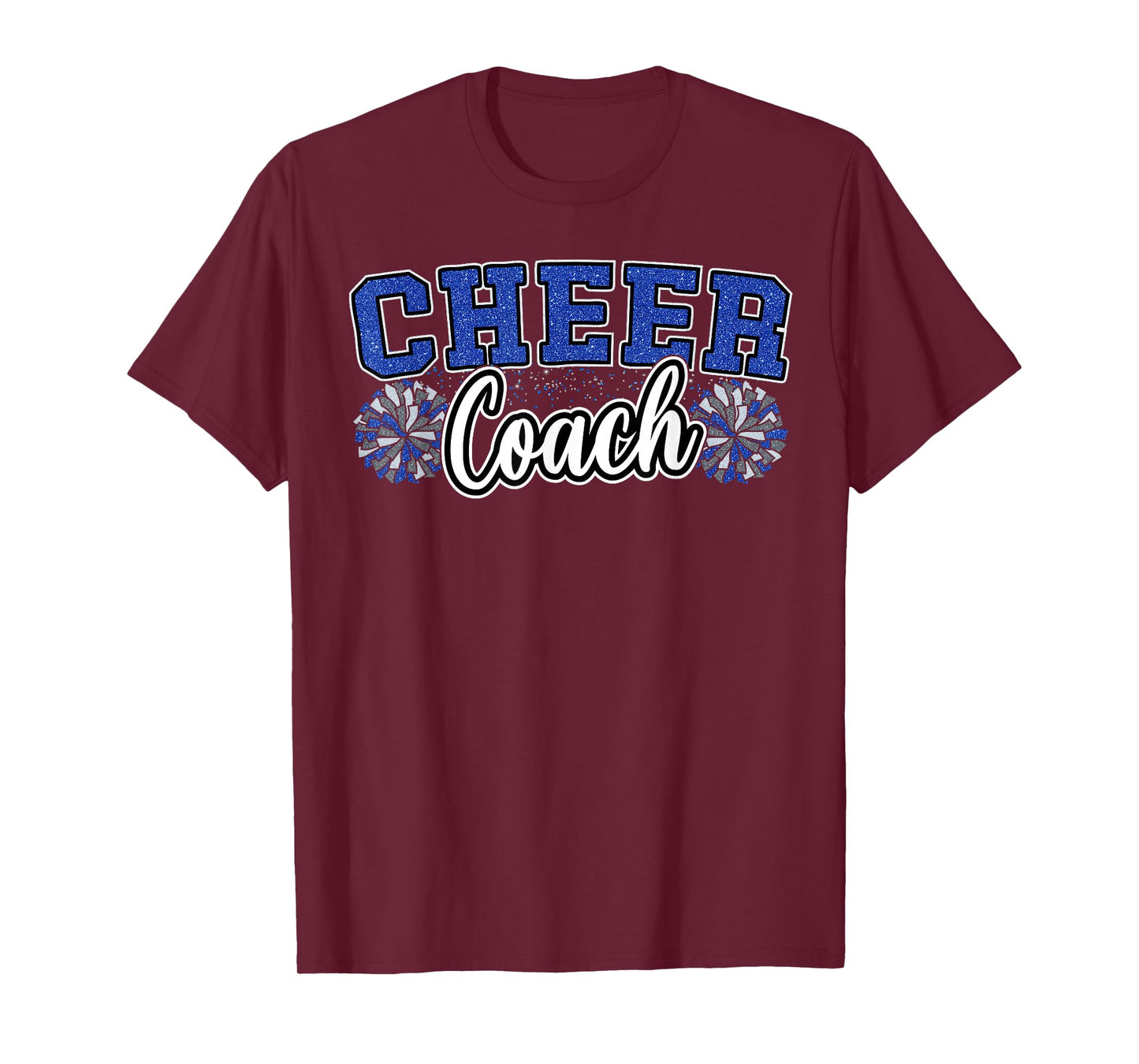 Loud Proud Cheer Coach Pom Poms Blue Cheerleader Women T-Shirt