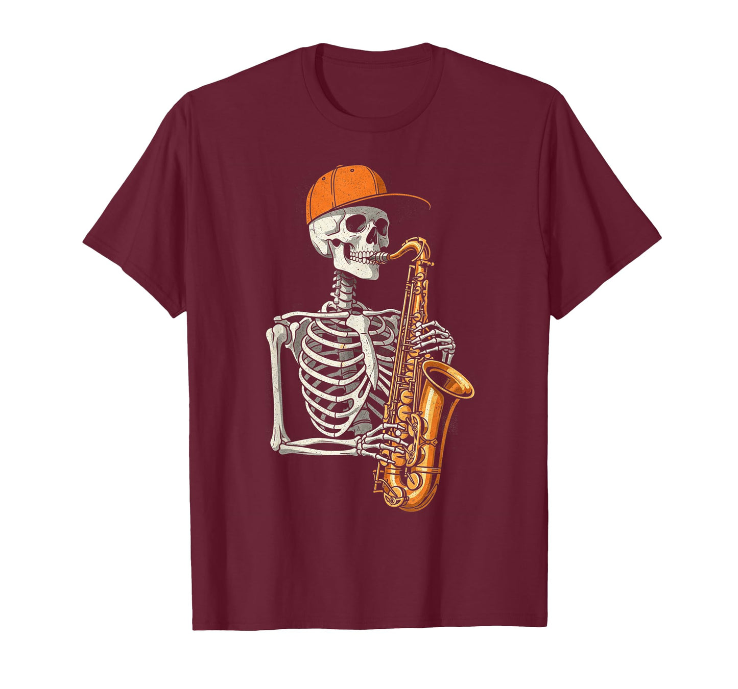 Skeleton Saxophone Halloween Funny Spooky Skeleton Saxophone T-Shirt