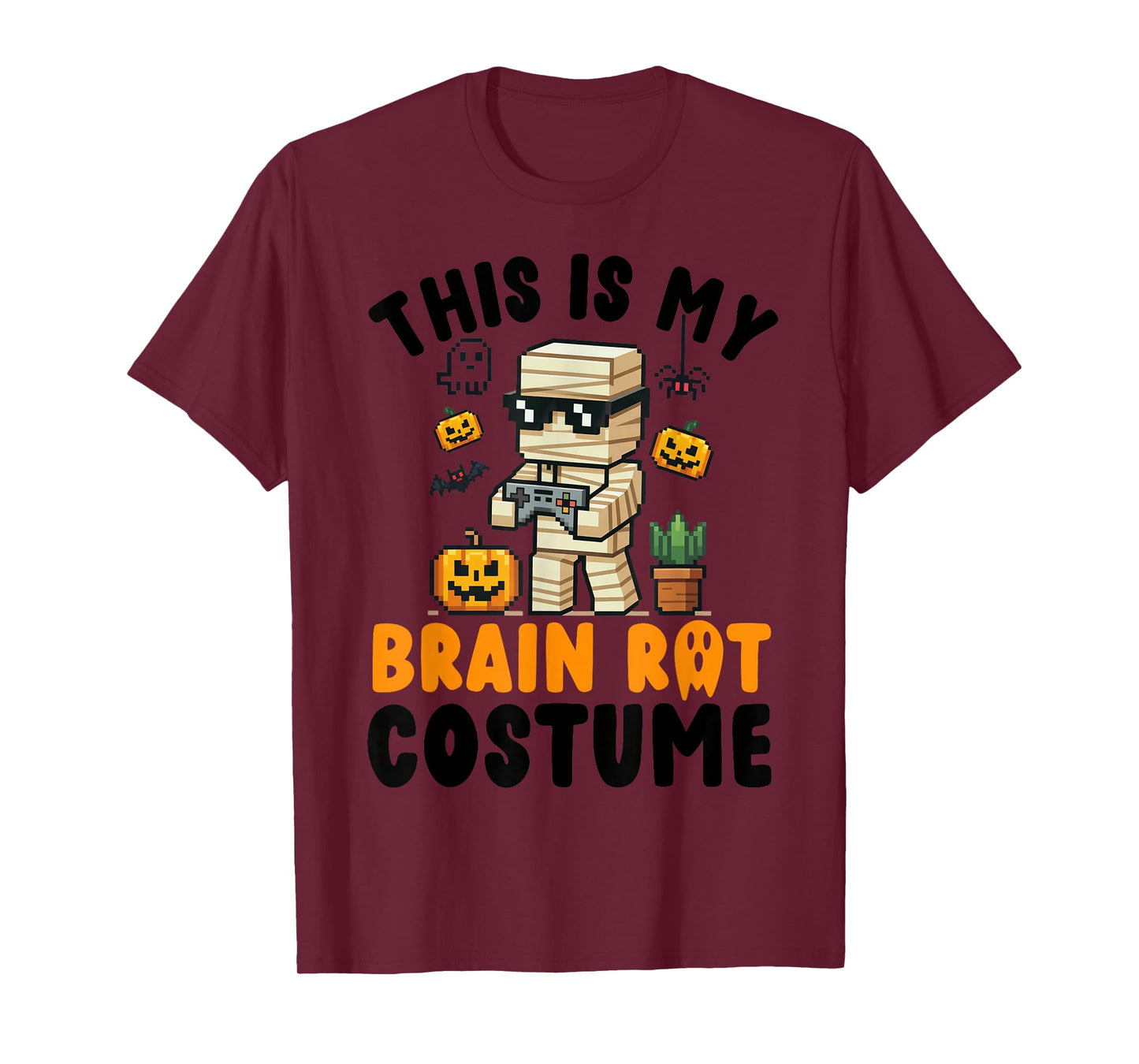 Brain Rot Costume Shirt Kids Halloween Teen Boys Gamer Funny T-Shirt